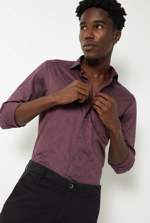 Men Patterned Slim Fit Formal Shirt