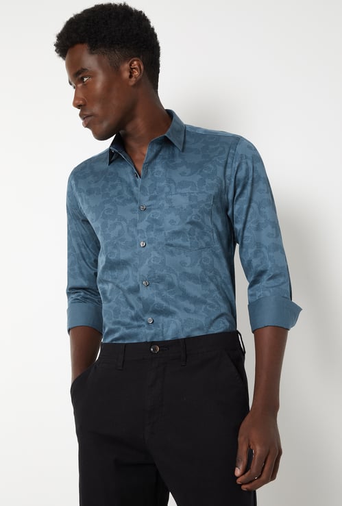 Men Printed Slim Fit Formal Shirt