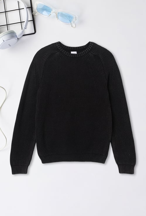 Boys Solid Knit Sweater