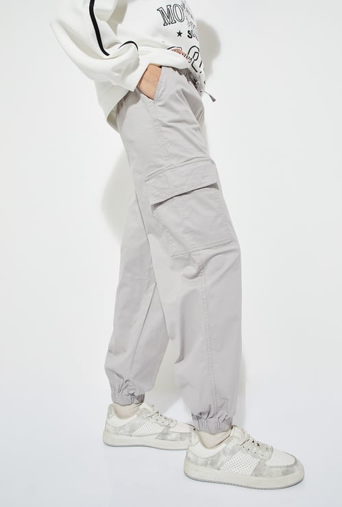 ALAYA F x URB_N Women Solid Baggy Fit Cargo Joggers