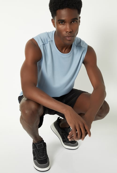 Men Textured Tank T-shirt