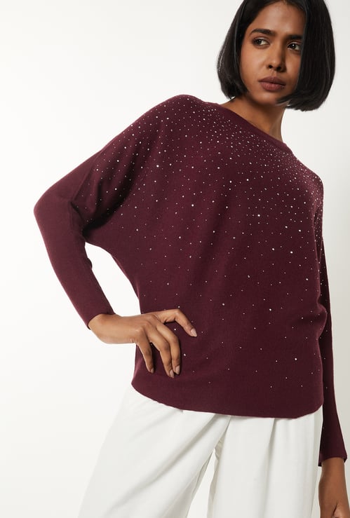 Women Embellished Sweater