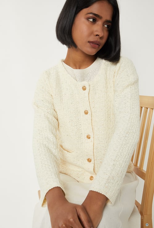 Women Shimmery Cardigan