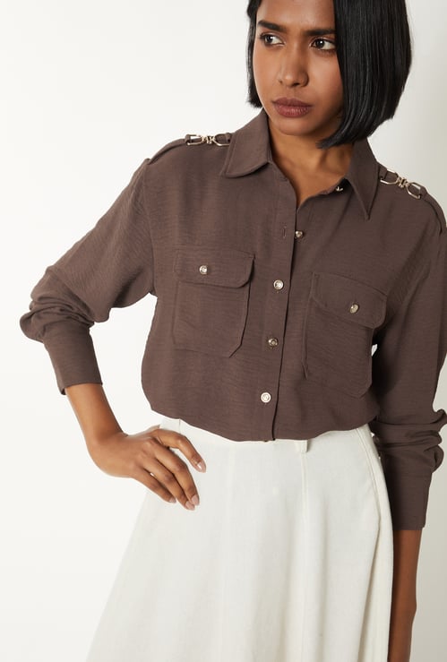 Women Textured Regular Fit Shirt