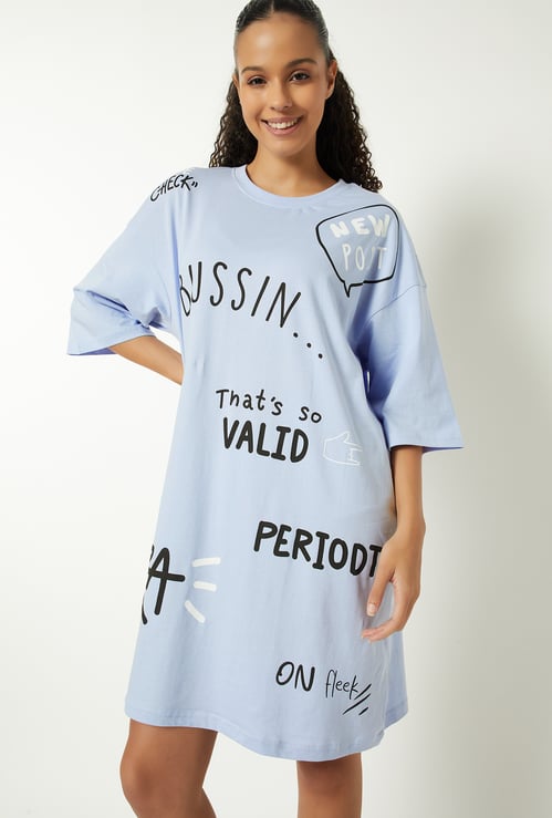 Women Boxy Fit Printed Nightdress