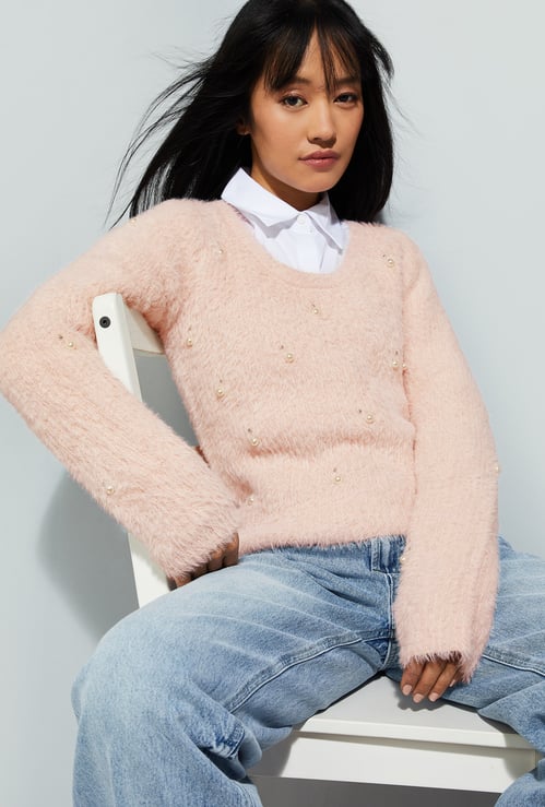 URB_N Women Embellished Sweater