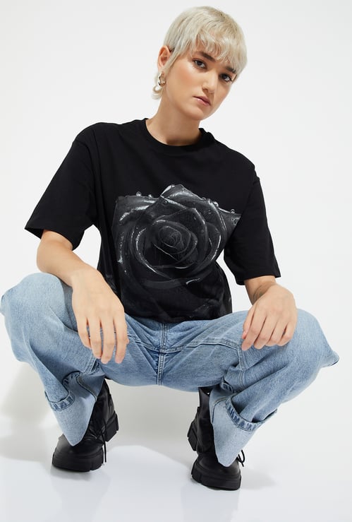 ALAYA F x URB_N Women Printed Boxy Fit T-shirt