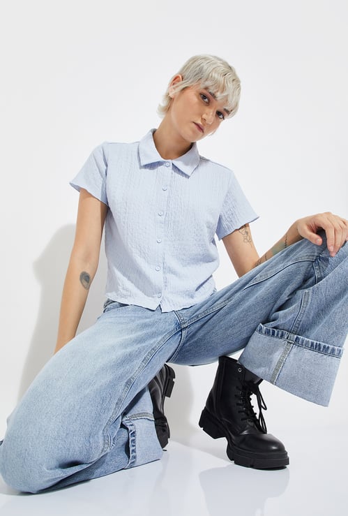 ALAYA F x URB_N Women Textured Shirt