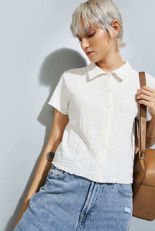 ALAYA F x URB_N Women Textured Shirt