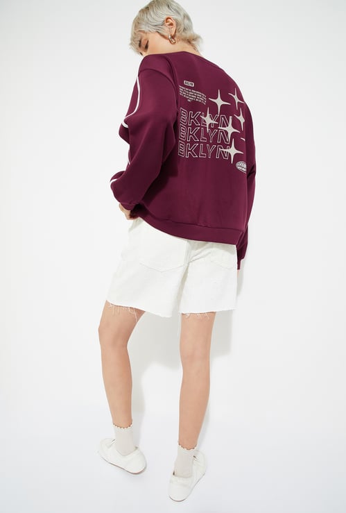 ALAYA F x URB_N Women Printed Oversized Sweatshirt