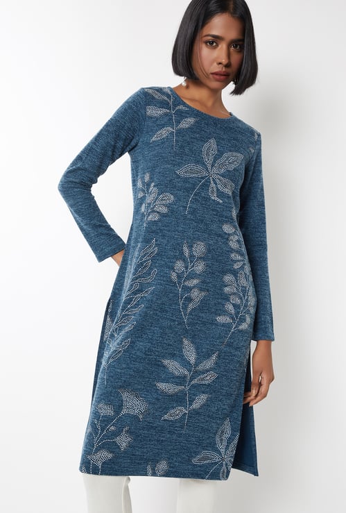 Women Knit Straight Winter Kurta