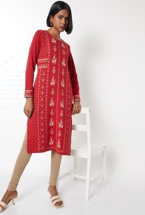 Women Knit Straight Kurta