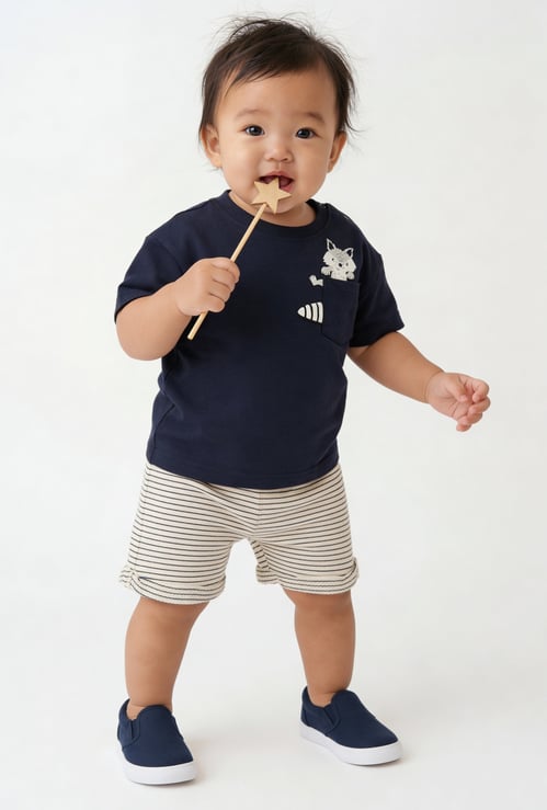 Boys Striped Shorts Set