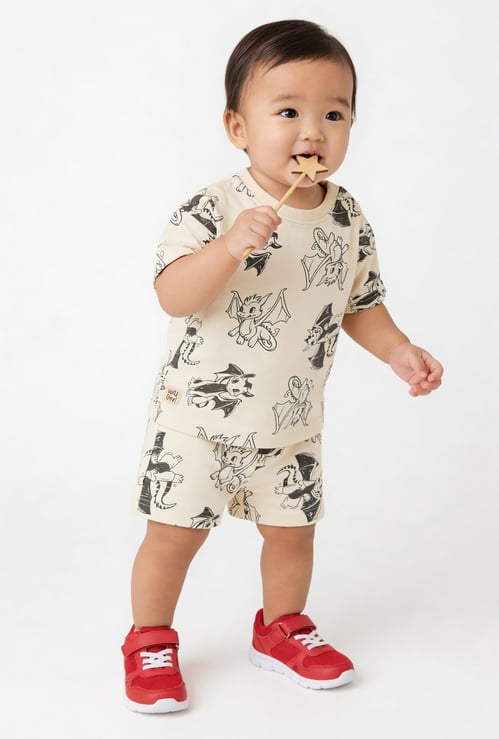 Boys Printed Shorts Set