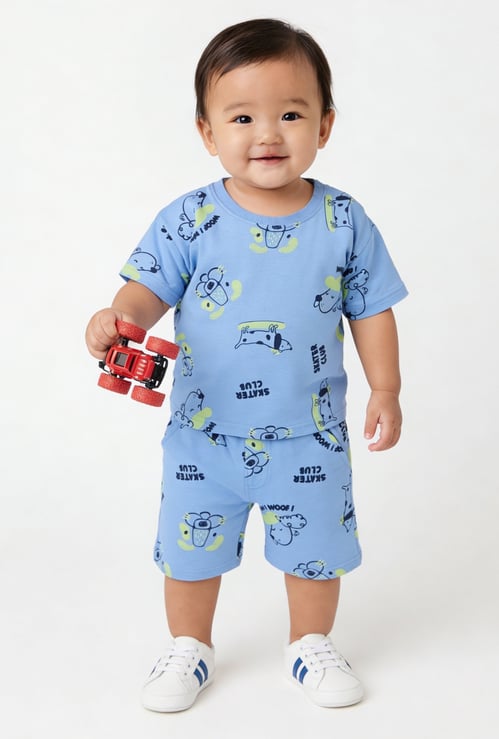 Boys Printed Shorts Set