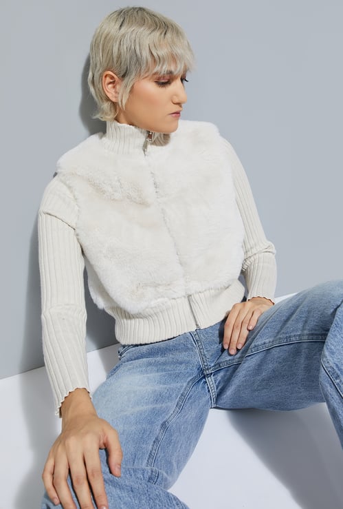 ALAYA F x URB_N Women Faux Fur Jacket