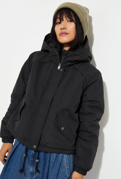 URB_N Women Solid Hooded Jacket