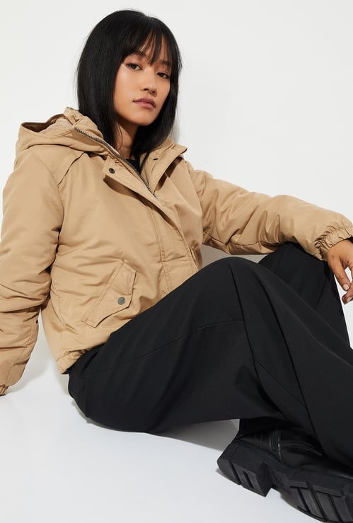 URB_N Women Solid Hooded Jacket