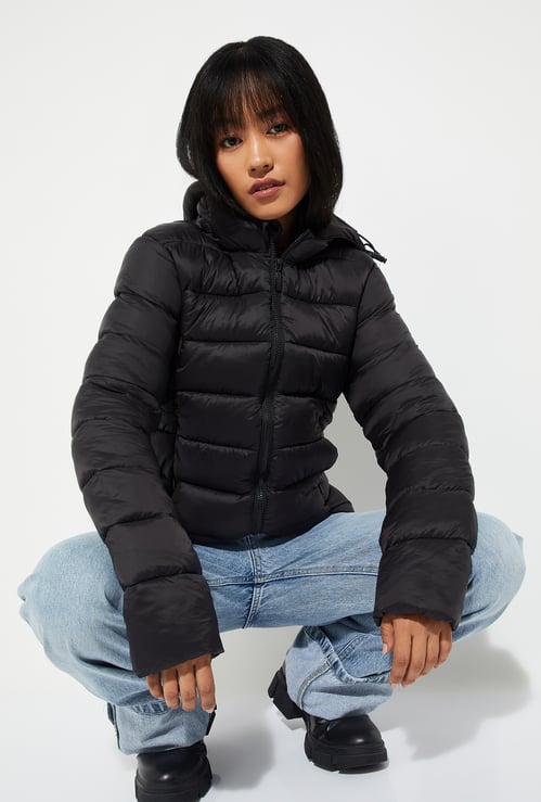 URB_N Women Quilted Hooded Jacket