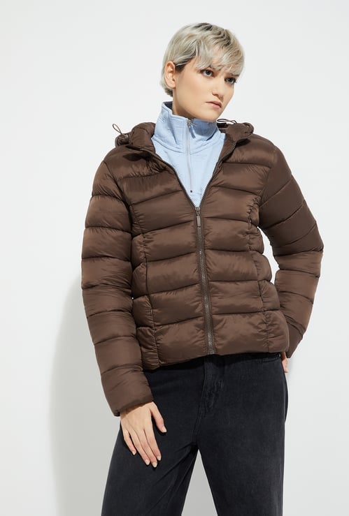 URB_N Women Quilted Hooded Jacket