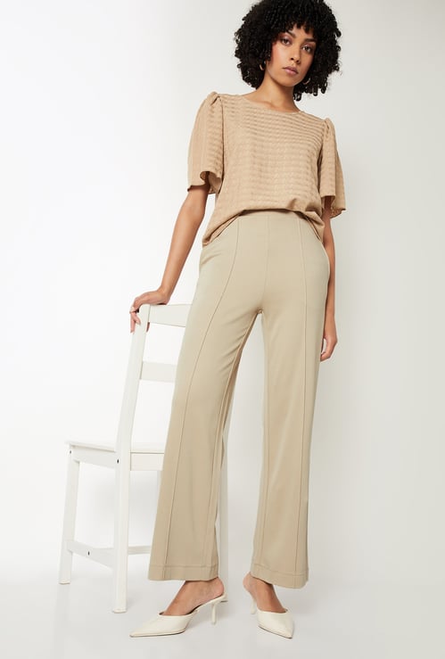 Women Textured Trousers