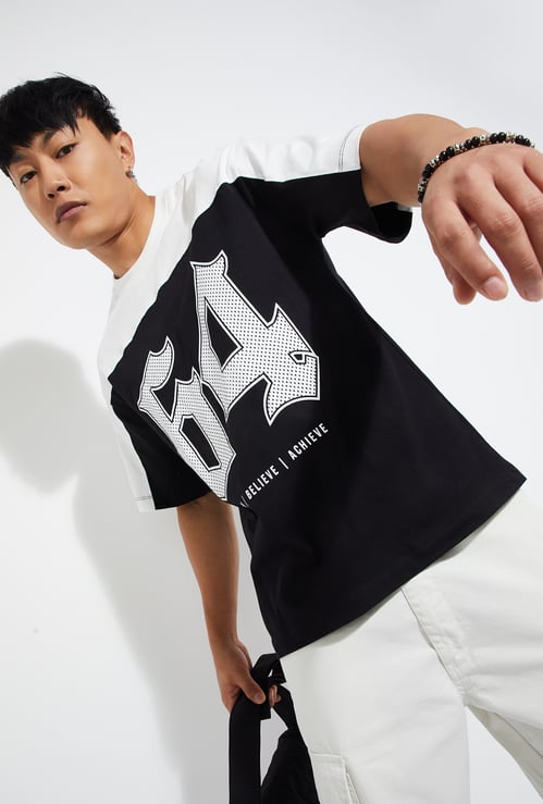 URB_N Men Colourblock Oversized T-shirt