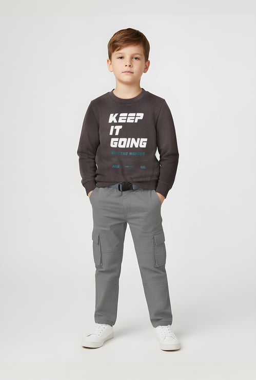 Boys Printed Fleece Lined Sweatshirt