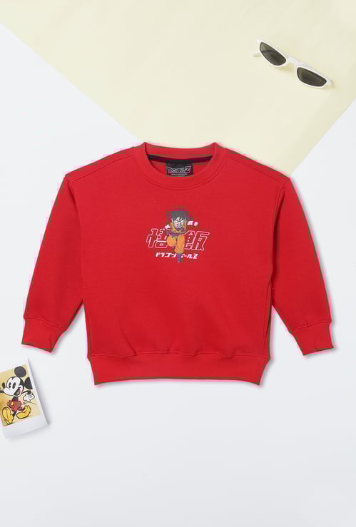 Boys Dragon BallZ Print Oversized Sweatshirt