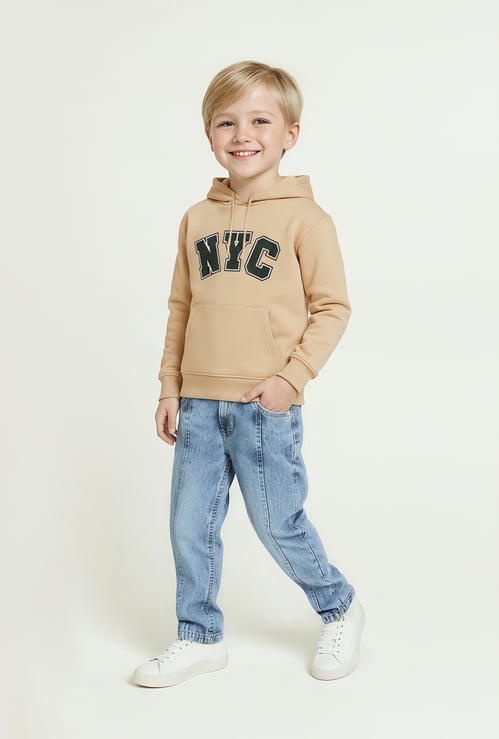 Boys Printed Fleece Lined Oversized Sweatshirt