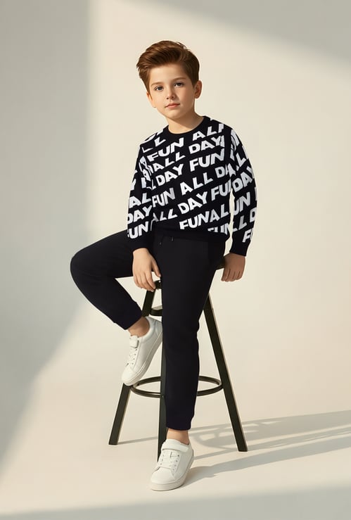 Boys Typographic Knit Sweater