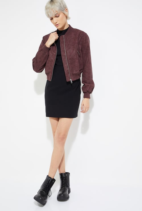 ALAYA F x URB_N Women Solid Biker Jacket