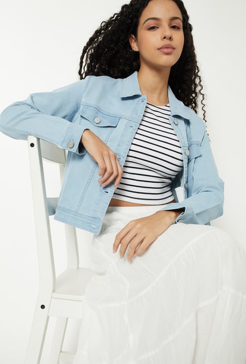 Women Washed Denim Jacket