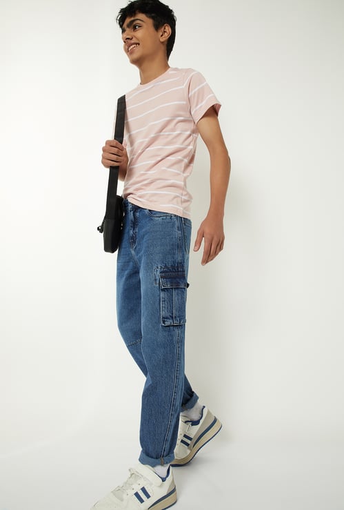 Boys Washed Cargo Jeans