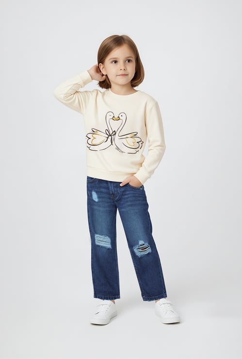 Girls Graphic Print Sweatshirt