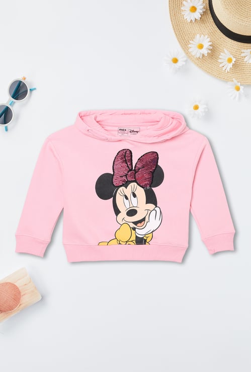 Girls Minnie Sequinned Hooded Sweatshirt