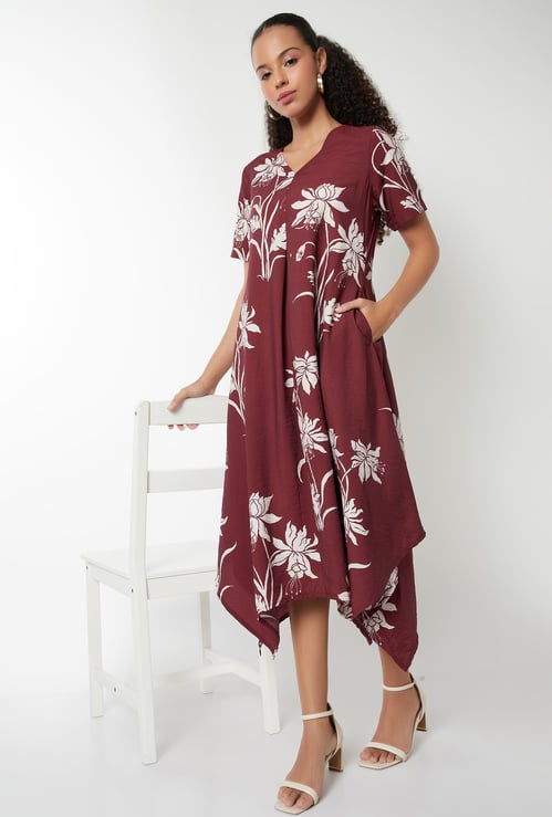 Women Floral Asymmetric Dress