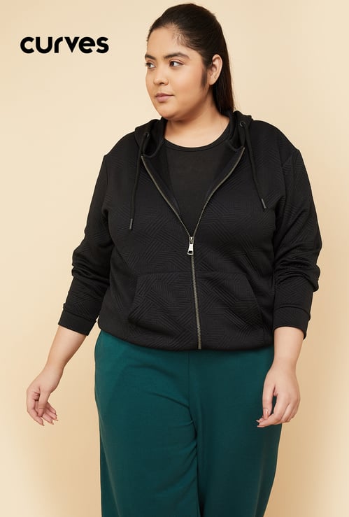 Women Knit Hooded Jacket