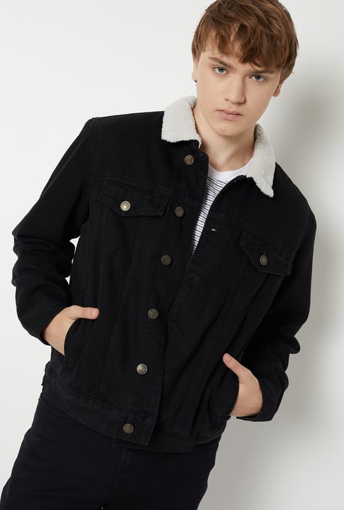 Men Washed Denim Jacket