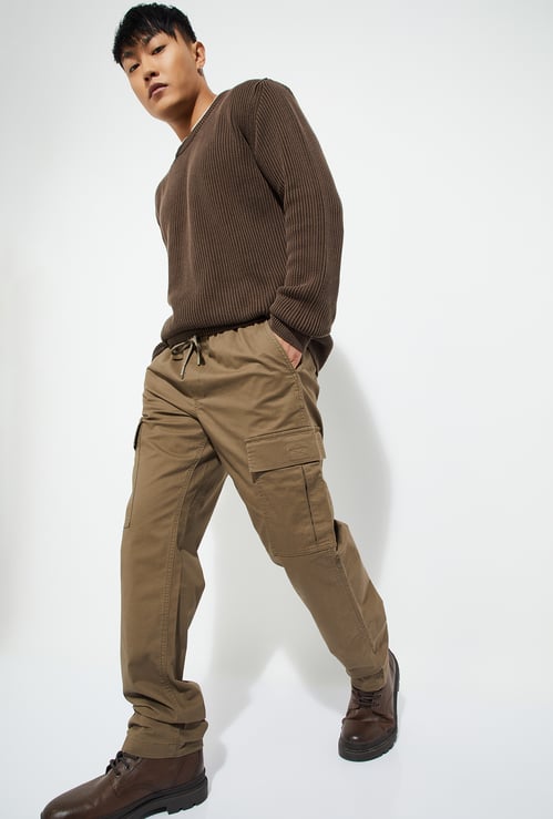 URB_N Men Relaxed Fit Solid Cargos