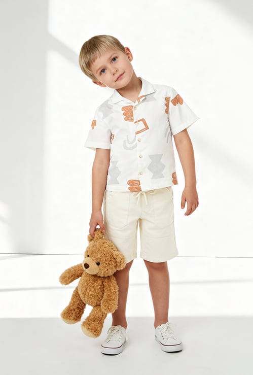 Boys Printed Oversized Shirt