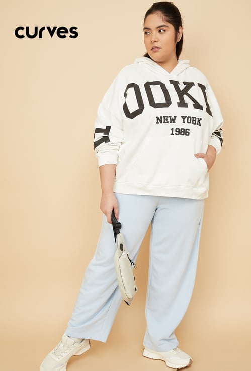 Women Printed Oversized Sports Sweatshirt