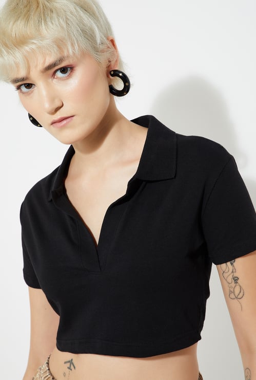 ALAYA F x URB_N Women Solid Crop Top