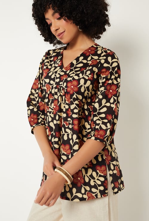 Women Floral Print Short Kurti