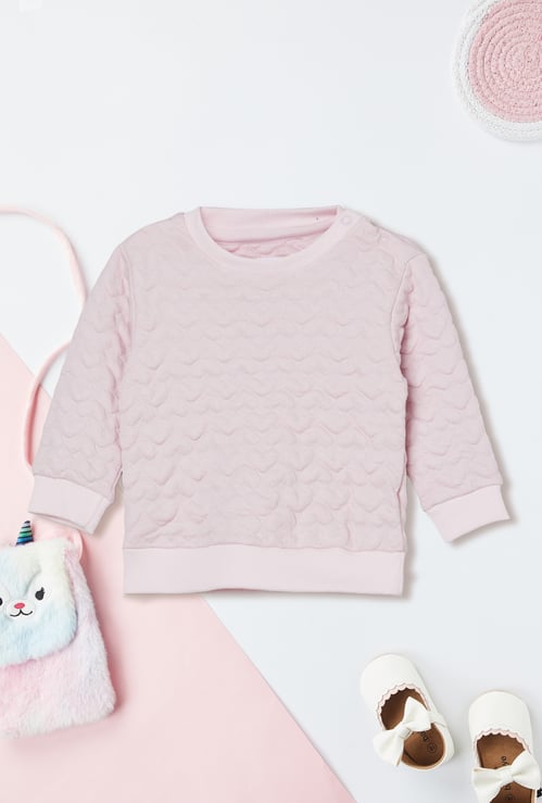 Girls Quilted Boxy Fit Sweatshirt