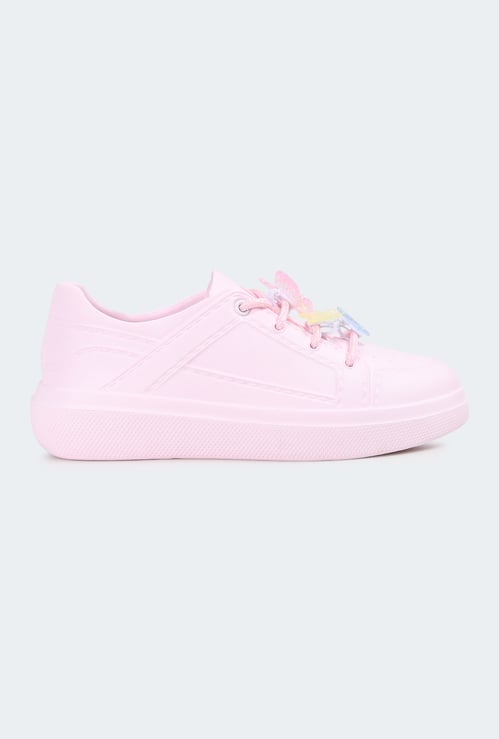 Girls Butterfly Applique Sneakers