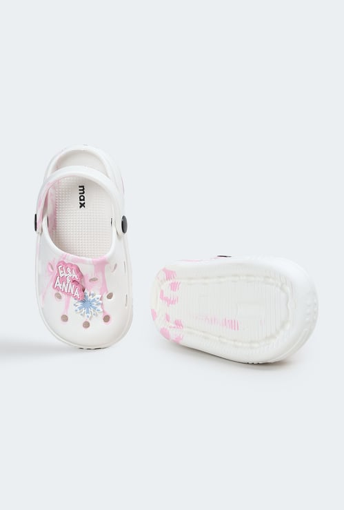 Girls Frozen Marble Print Charm-Detailed Clogs