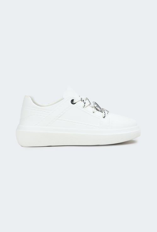 Boys Solid Lace Up Sneakers