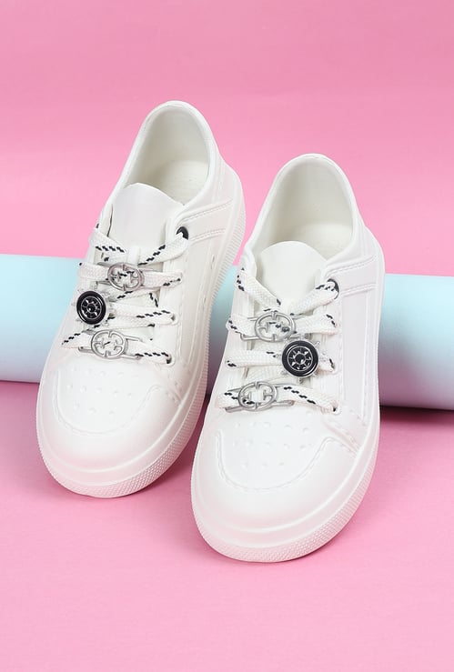 Boys Solid Lace Up Sneakers