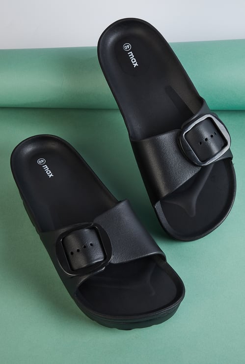 Women Buckle Sliders