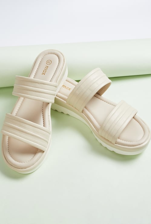 Women Dual Strap Flatforms